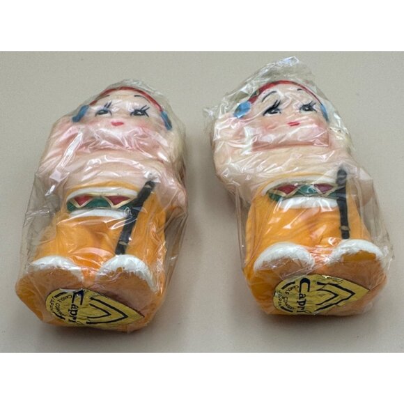 Vintage 1965 Capri Thanksgiving Decor Candles NIB Native American Indian - Picture 7 of 11